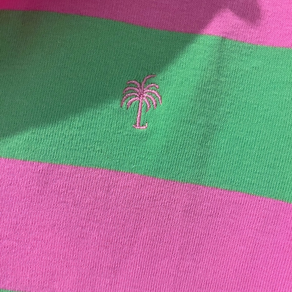 Lilly Pulitzer vibrant pink and green cotton polo shirt with logo size L. - Picture 6 of 6